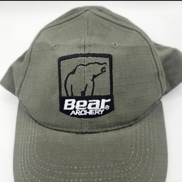 Bear Archery Hat Cap Adjustable Mens Olive Green Hunting Outdoors Archery - Picture 2 of 6